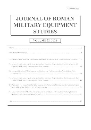 Journal of Roman Military Equipment Studies volume 22 (2021)