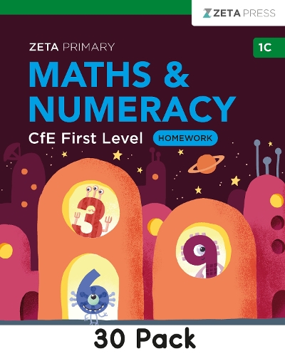 Maths & Numeracy CfE First Level Homework 1C (30 pack)