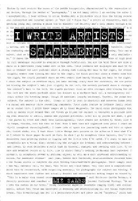 I Write Artist Statements