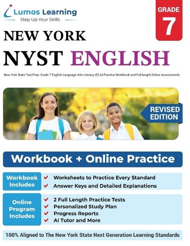 Grade 7 English Language Arts Literacy (ELA) Practice Workbook and Full-length Online Assessments