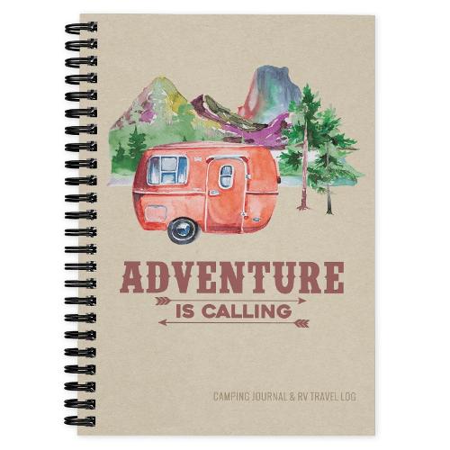 Camping Journal & RV Travel Logbook, Red Vintage Camper
