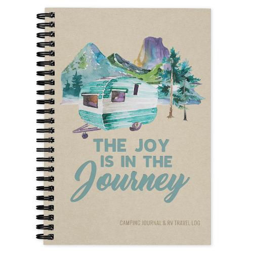 Camping Journal & RV Travel Logbook, Blue Vintage Camper
