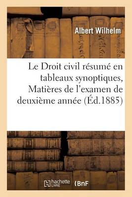 Le Droit Civil R sum En Tableaux Synoptiques, Mati res de l'Examen de Deuxi me Ann e
