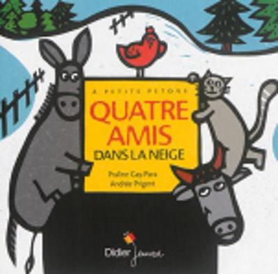 Quatre amis dans la neige