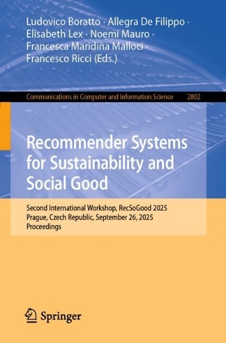 Recommender Systems for Sustainability and Social Good