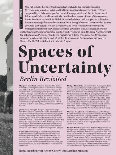 Spaces of Uncertainty - Berlin revisited
