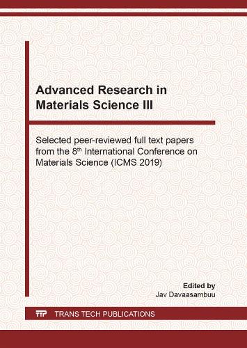 Advanced Research in Materials Science III