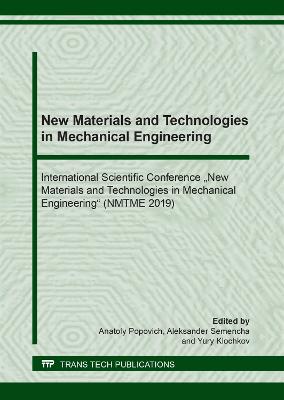 New Materials and Technologies in Mechanical Engineering