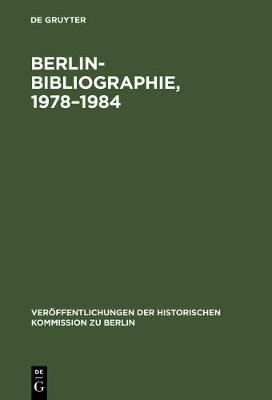 Berlin-Bibliographie, 1978-1984