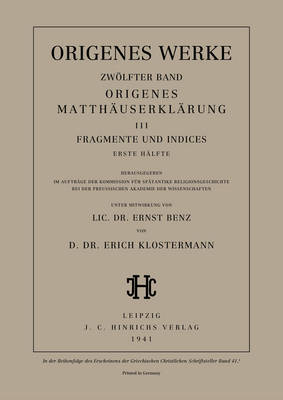Werke, Band 12/1, Origenes Matthäuserklärung III