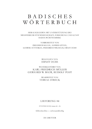 Badisches Wörterbuch. Band V/Lieferung 84