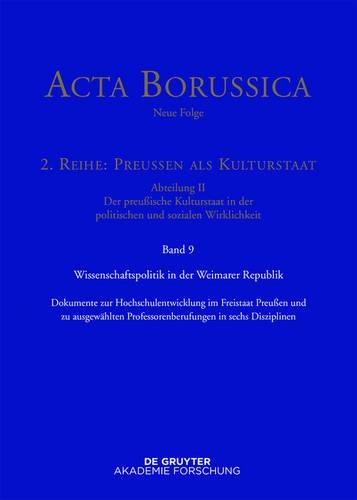 Wissenschaftspolitik in Der Weimarer Republik