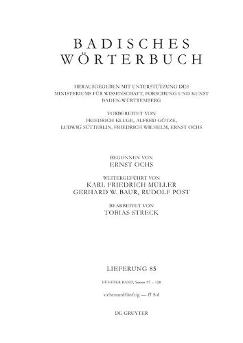 Badisches Wörterbuch. Band V/Lieferung 85