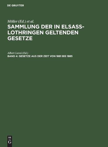 Gesetze Aus Der Zeit Von 1881 Bis 1885