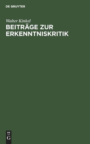 Beiträge Zur Erkenntniskritik