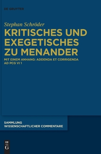 Kritisches Und Exegetisches Zu Menander