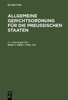 Theil I. Titel 1-13