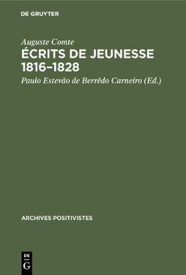 Écrits de Jeunesse 1816-1828