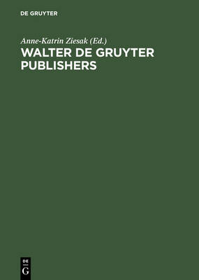 Walter De Gruyter Publishers