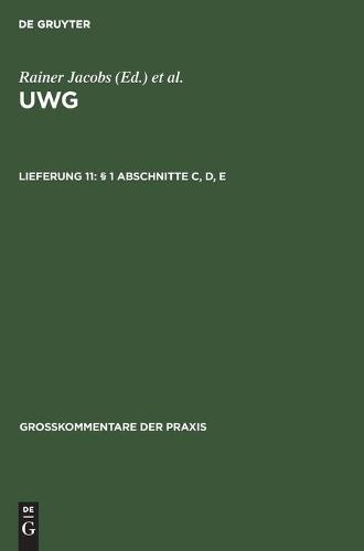 § 1 Abschnitte C, D, E