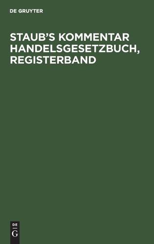 Staub's Kommentar Handelsgesetzbuch, Registerband
