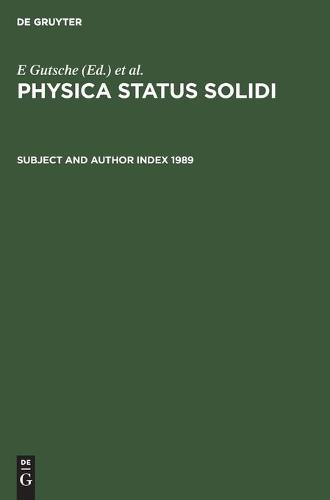 Subject and Author Index 1989