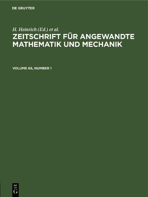 Zeitschrift für Angewandte Mathematik und Mechanik. Volume 66, Number 1
