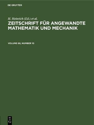 Zeitschrift für Angewandte Mathematik und Mechanik. Volume 68, Number 10