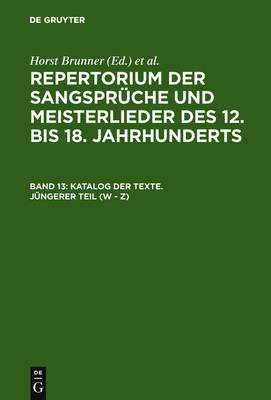 Katalog Der Texte. Jüngerer Teil (W - Z)