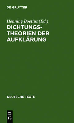 Dichtungstheorien Der Aufklärung