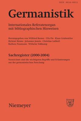 Germanistik, Sachregister (2000-2004)