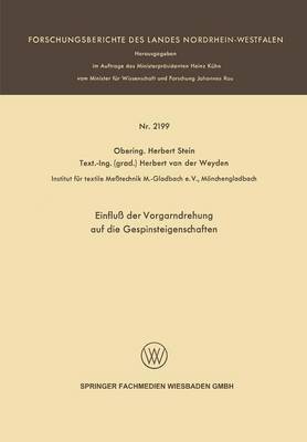 Einfluß der Vorgarndrehung auf die Gespinsteigenschaften