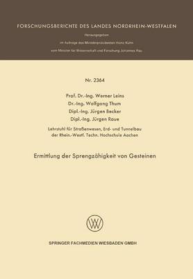 Ermittlung der Sprengzähigkeit von Gesteinen