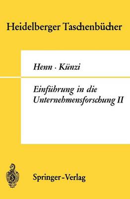 Einführung in die Unternehmensforschung II