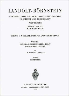 Numerical Tables for Beta-Decay and Electron Capture / Numerische Tabellen für Beta-Zerfall und Elektronen-Einfang