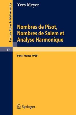 Nombres de Pisot, Nombres de Salem et Analyse Harmonique