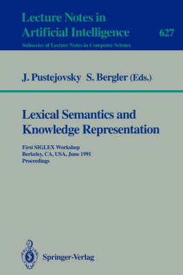 Lexical Semantics and Knowledge Representation