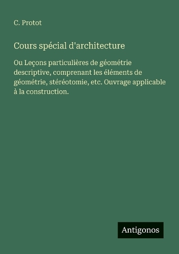 Cours spécial d'architecture