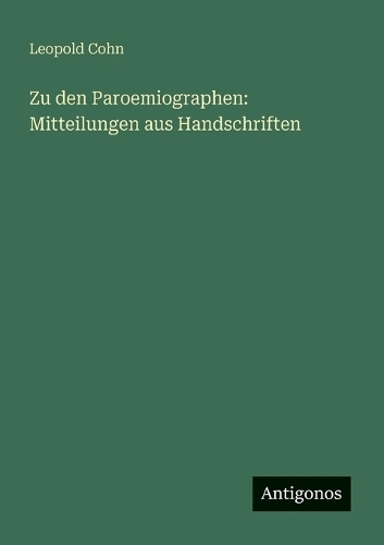 Zu den Paroemiographen