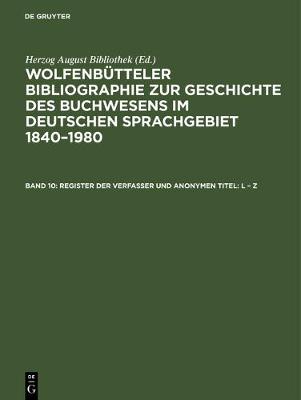Register der Verfasser und anonymen Titel