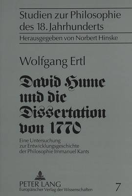 David Hume Und Die Dissertation Von 1770