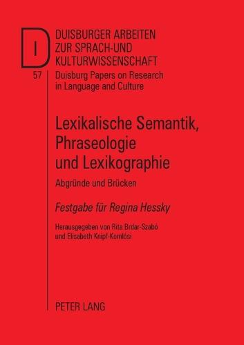 Lexikalische Semantik, Phraseologie und Lexikographie