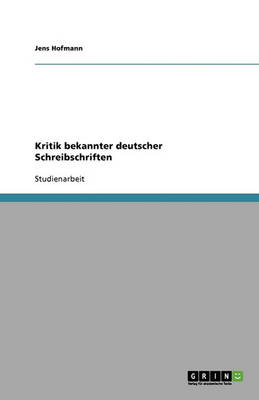 Kritik Bekannter Deutscher Schreibschriften