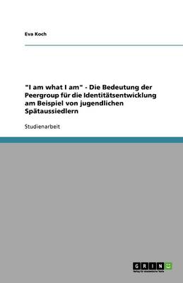 I Am What I Am - Die Bedeutung Der Peergroup F r Die Identit tsentwicklung Am Beispiel Von Jugendlichen Sp taussiedlern