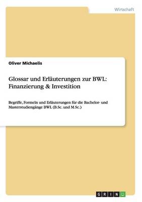 Glossar Und Erl uterungen Zur Bwl