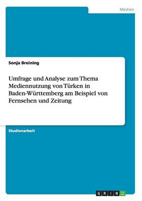 Umfrage Und Analyse Zum Thema Mediennutzung Von Turken in Baden-Wurttemberg Am Beispiel Von Fernsehen Und Zeitung