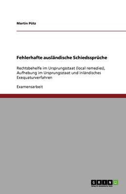 Fehlerhafte Ausl ndische Schiedsspr che