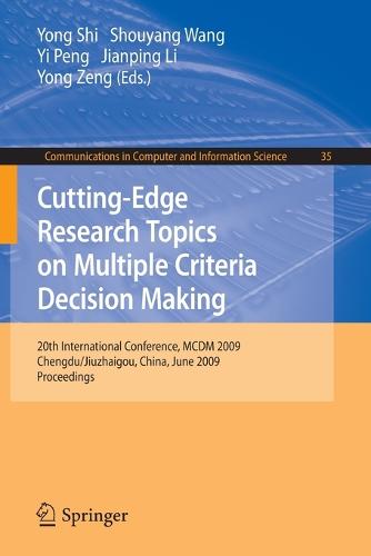 Cutting-Edge Research Topics on Multiple Criteria Decision Making