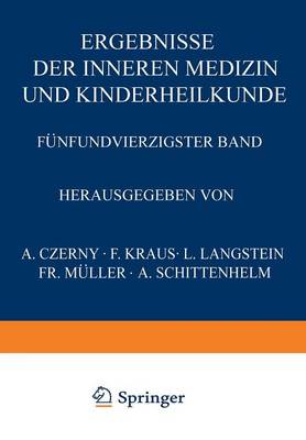 Ergebnisse der Inneren Medizin und Kinderheilkunde