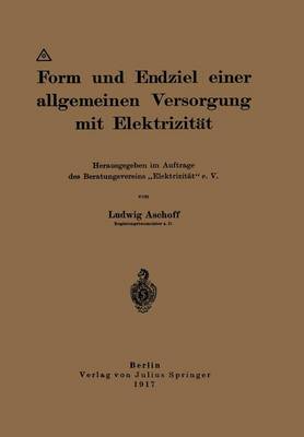 Form und Endziel einer allgemeinen Versorgung mit Elektrizität